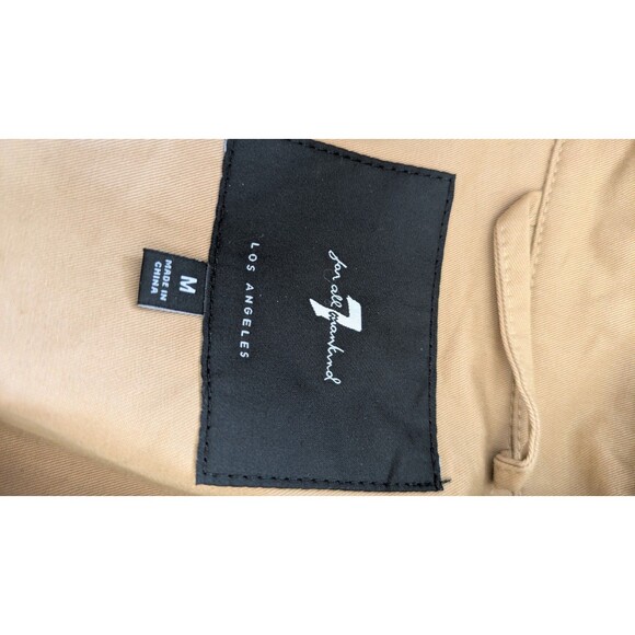 7 for All Mankind Trench Coat M Crochet Trim Boho Cottage Double Breasted NWOT - Picture 8 of 13